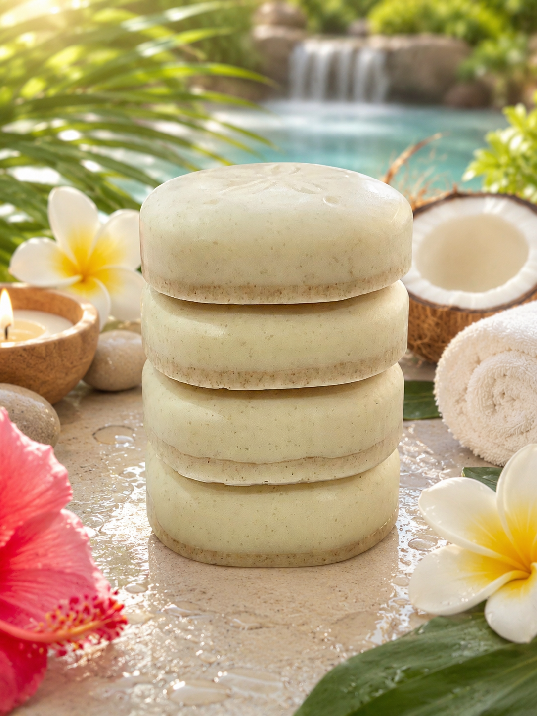 “Coconut Paradise” Scented Bar Soap With Oatmeal & Walnut Shells