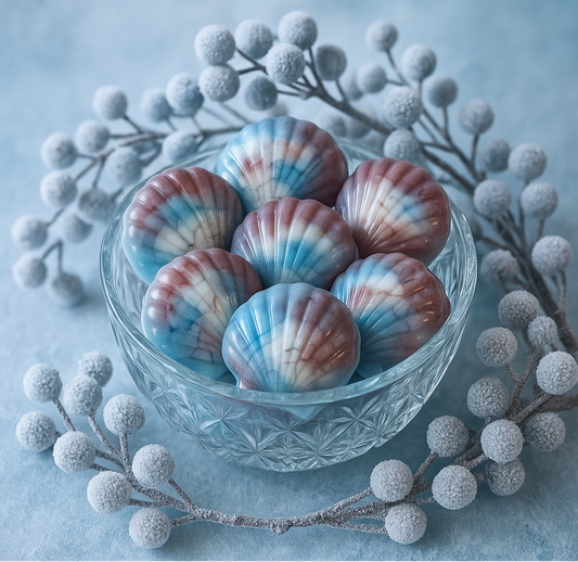 “Frosted Winter Berry” Seashell Shaped Soap Bar - Aloe Vera Based