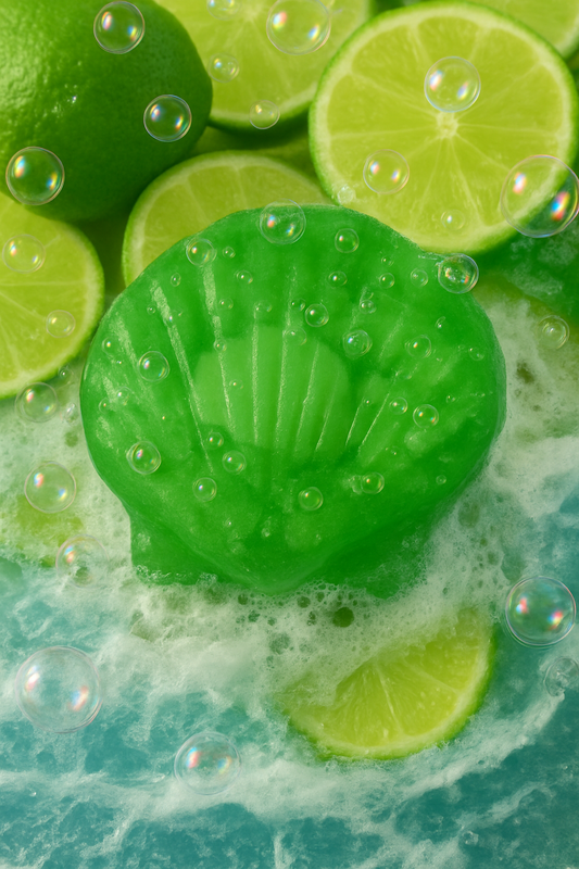 “Lime Zest” Seashell Shaped Soap Bar - Aloe Vera Based