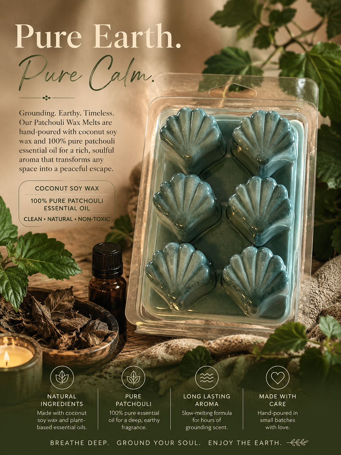 “Patchouli” Scented Coconut Soy Wax Melts