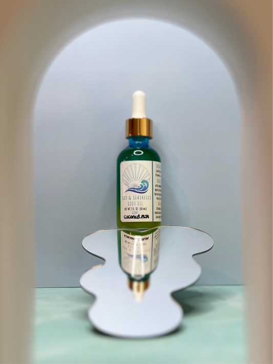 “Coconut Shimmer” Scented Shimmering Body Oil