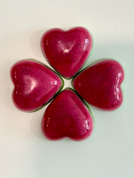 “Watermelon Mania” Scented Heart Shaped Soap Bar - Aloe Based