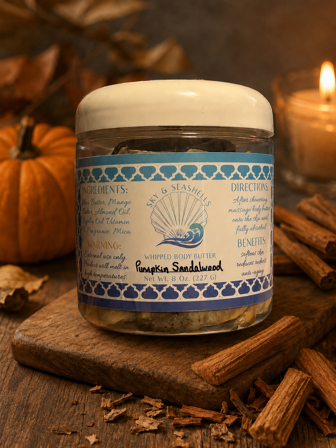 “Pumpkin Sandalwood” Scented Whipped Body Butter